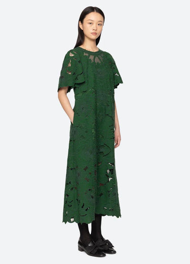 Ceci Embroidery Maxi Dress Green-Dress-Sea New York-Debs Boutique